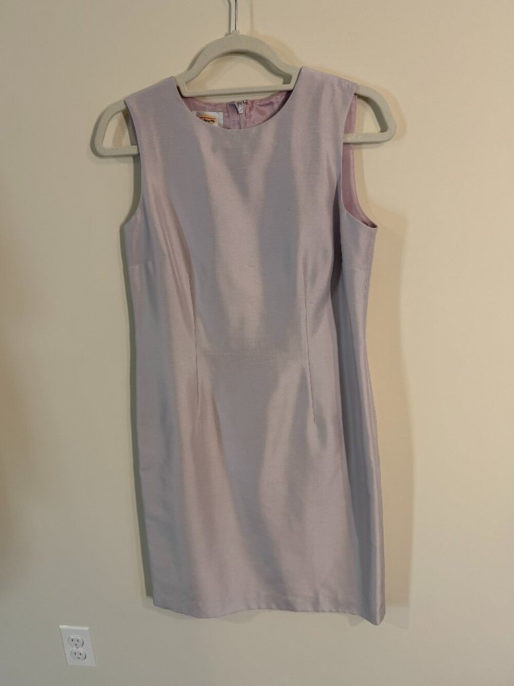 Talbots 100% Raw Silk Sheath Dress Lilac Lavender Size 8
